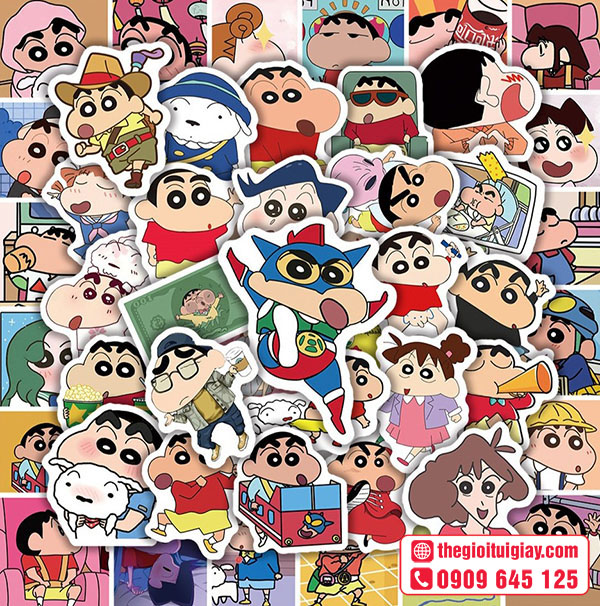 Mẫu sticker shin cậu bé bút chì siêu nhân