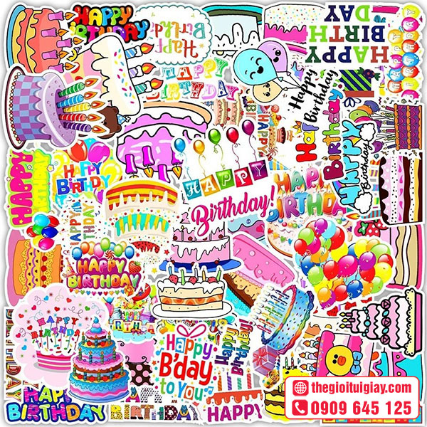 Mẫu sticker sinh nhật chuyên nghiệp
