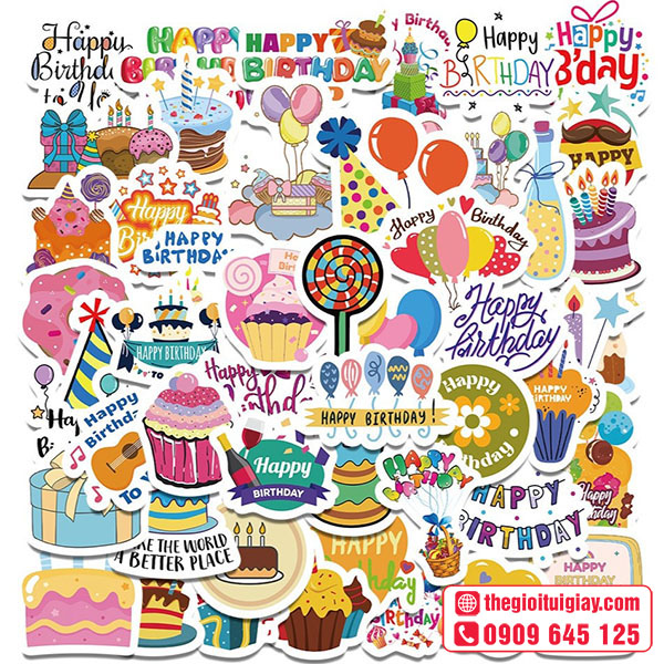 Mẫu sticker sinh nhật cao cấp
