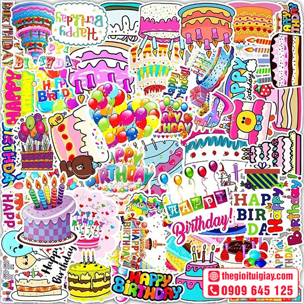 Mẫu sticker sinh nhật để trang trí