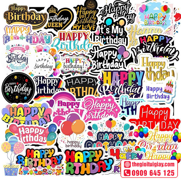 Mẫu sticker sinh nhật đơn giản