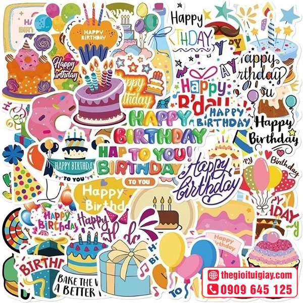 Mẫu sticker sinh nhật thu hút