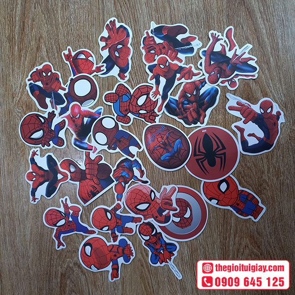 Mẫu sticker Spiderman decal giấy