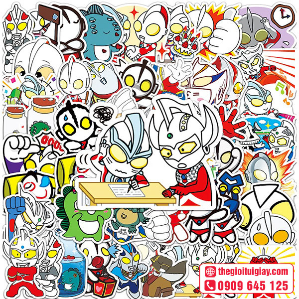Mẫu sticker Ultraman học bài