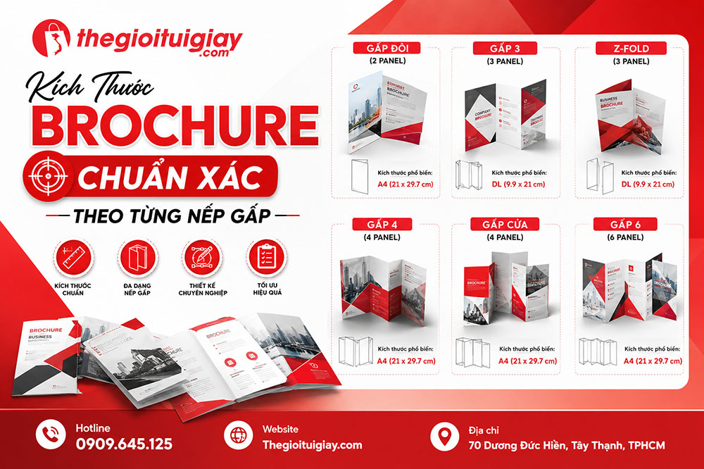 Kích Thước Brochure Chuẩn Xác Theo Từng Nếp Gấp