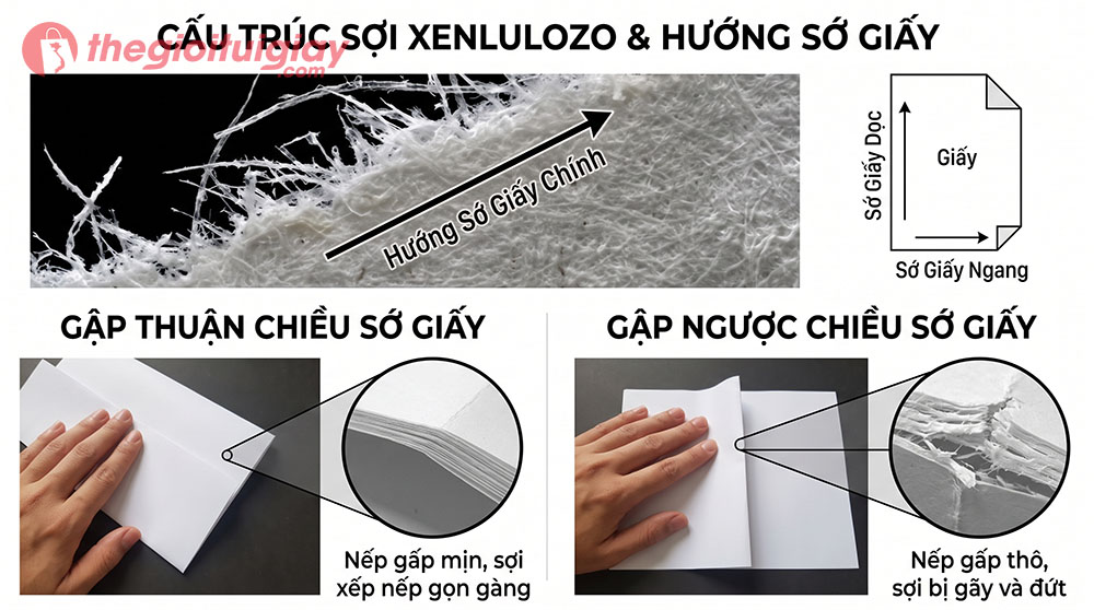 Tiêu chuẩn kỹ thuật về chiều sớ giấy và định lượng GSM khi gia công đường cấn gấp