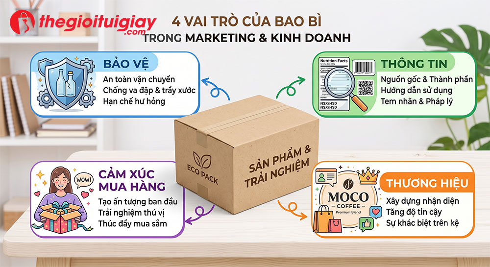 4 vai trò cốt lõi của thiết kế bao bì trong chiến lược kinh doanh
