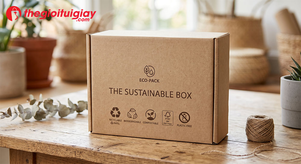 Xu hướng thiết kế bao bì bền vững sử dụng hộp giấy kraft thân thiện môi trường năm 2026