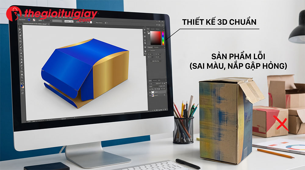 Tại sao bản vẽ thiết kế bao bì 3D đẹp nhưng in ra thực tế lại bị lỗi kỹ thuật