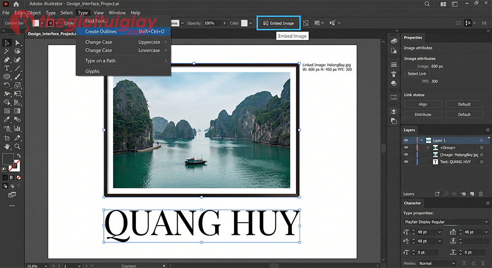Khóa font chữ và nhúng hình ảnh là bước bắt buộc trước khi xuất file in