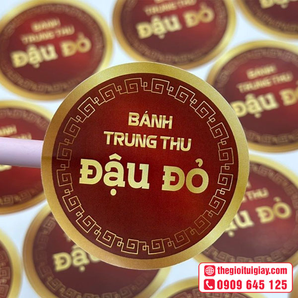 Mẫu tem bánh trung thu đậu đỏ