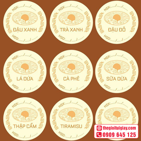 Mẫu tem bánh trung thu đơn giản
