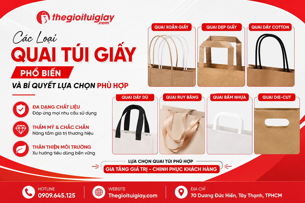 Các Loại Quai Túi Giấy Phổ Biến Và Bí Quyết Lựa Chọn Phù Hợp