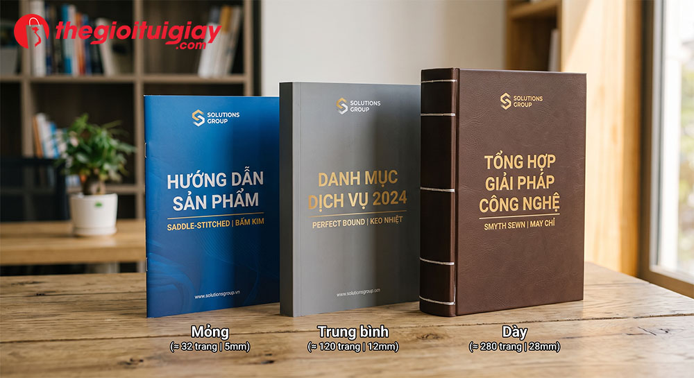 Hướng dẫn chọn quy cách đóng gáy catalogue theo độ dày số trang