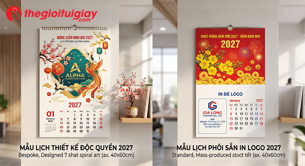 So sánh in lịch tết phôi sẵn và lịch tết độc quyền cho doanh nghiệp