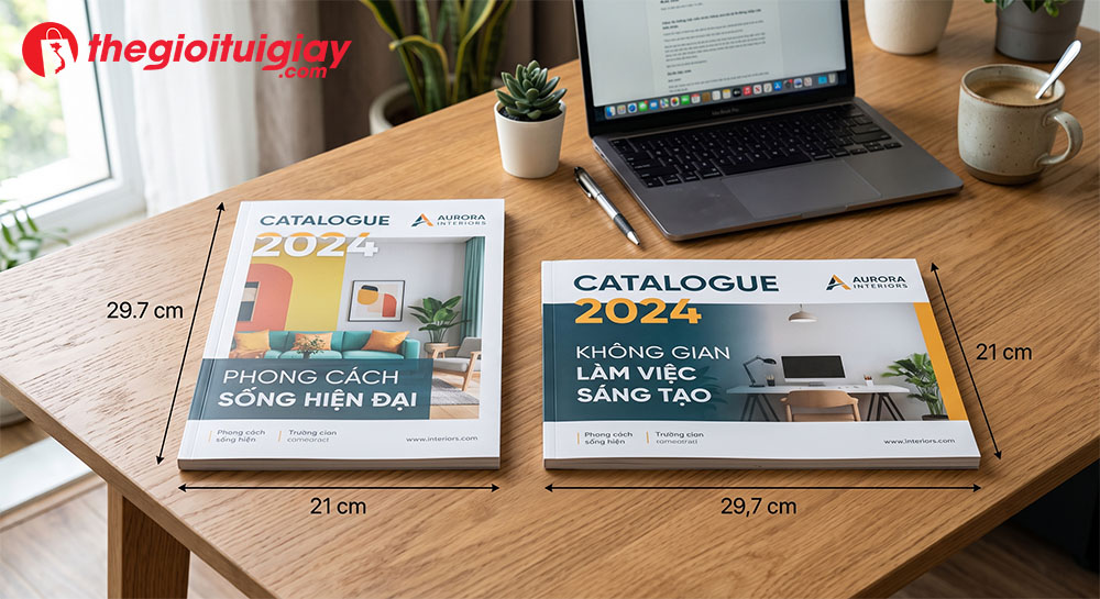 Kích thước catalogue A4 khổ ngang và khổ dọc phổ biến trong in ấn