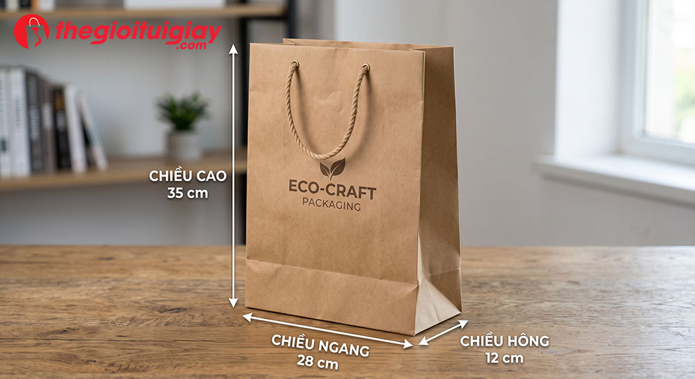 Hướng dẫn cách đo chiều cao chiều ngang đáy túi giấy chuẩn