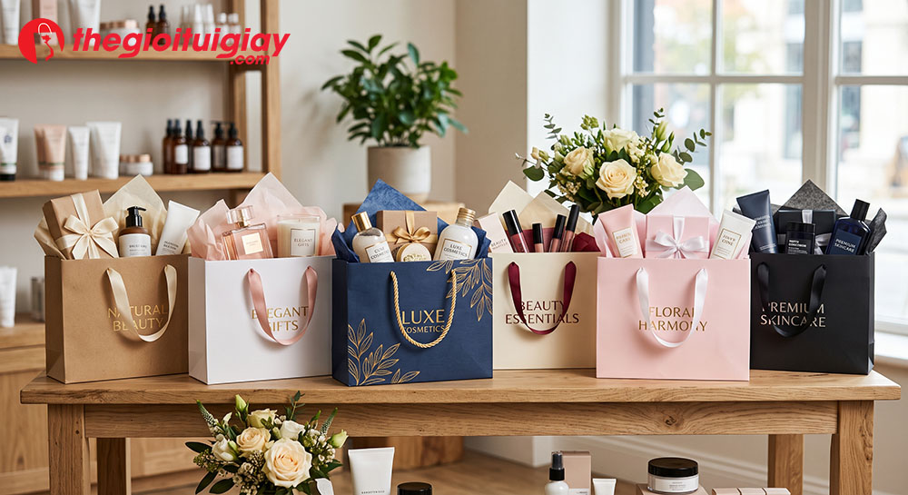 Tổng hợp các kích thước túi giấy ngang phổ biến cho set quà tặng và mỹ phẩm
