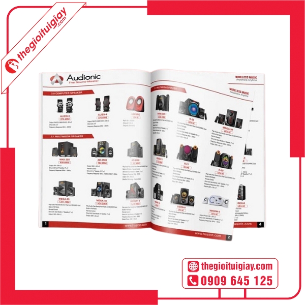 Mẫu catalogue thiết bị điện tr&igrave;nh b&agrave;y theo từng danh mục r&otilde; r&agrave;ng - Audionic