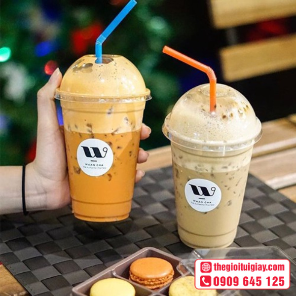 Mẫu tem cà phê tròn đơn giản nhưng sang trọng