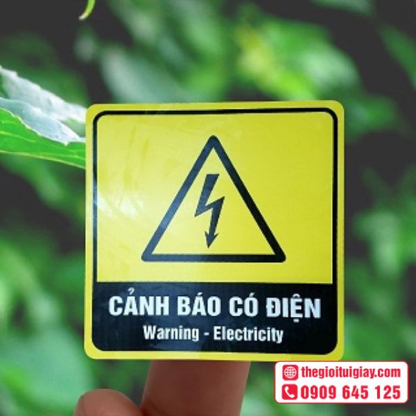Mẫu tem cảnh báo điện giật theo tiêu chuẩn