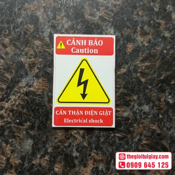  Mẫu tem cảnh báo điện giật đẹp 