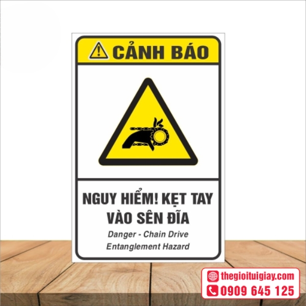  Mẫu tem cảnh báo kẹp tay thiết kế theo yêu cầu 