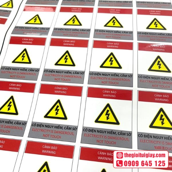 Mẫu hình ảnh tem cảnh báo nguy hiểm điện