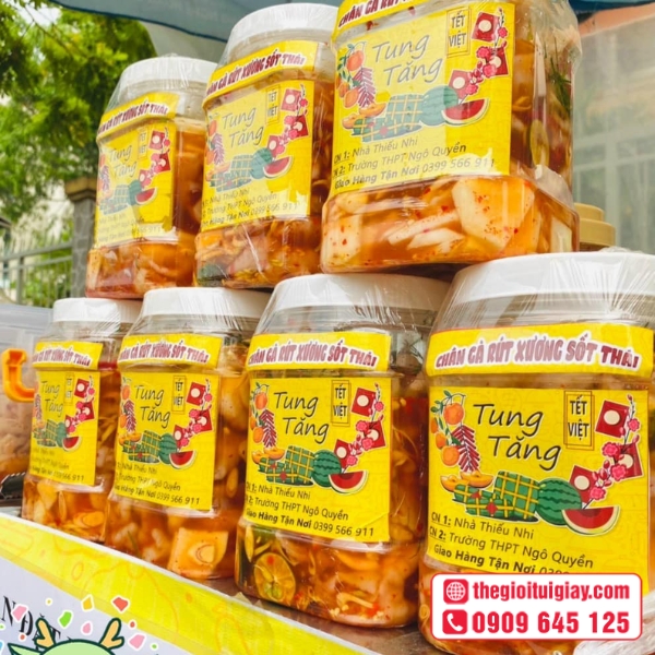  Mẫu tem nhãn chân gà rút xương sốt thái bền đẹp, khó bong tróc  