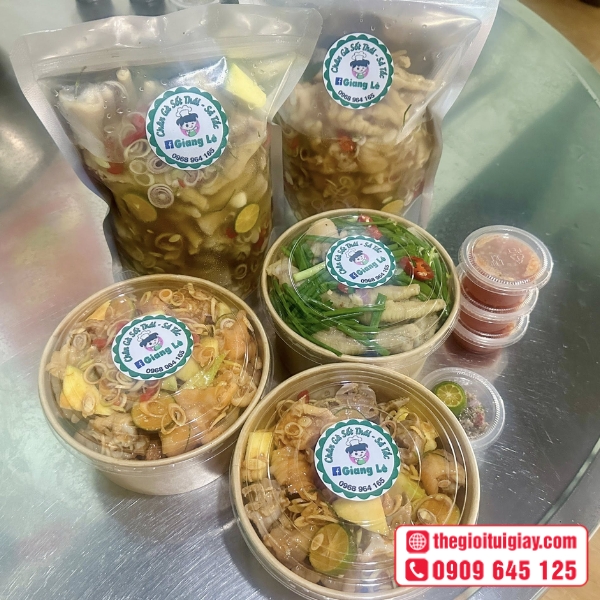 Mẫu tem nhãn chân gà Giang Lê đẹp giúp tăng sức hút cho bao bì