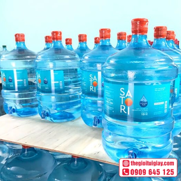 Mẫu tem dán bình nước lọc Satori tinh khiết