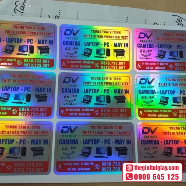  Mẫu tem dán máy tính văn phòng sang trọng Đại Việt 
