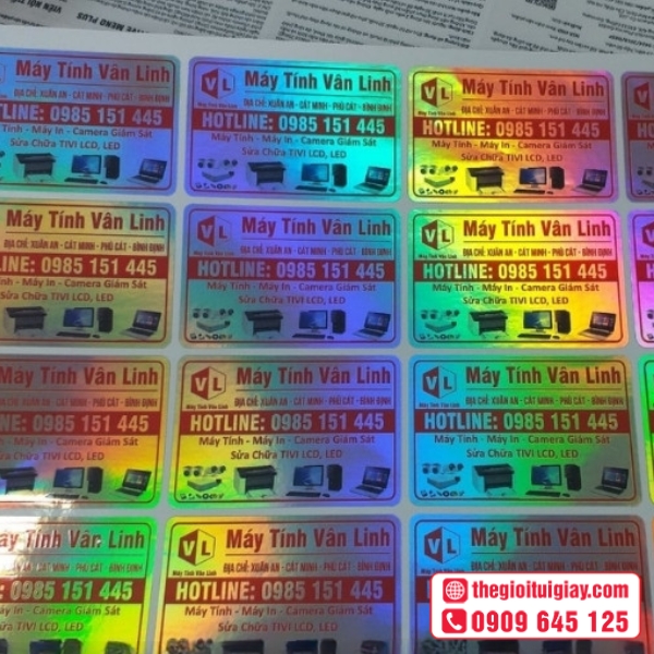 Mẫu tem dán PC độc đáo cho thương hiệu - Vân Linh