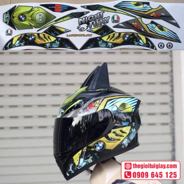 Mẫu tem decal mũ bảo hiểm thương hiệu doanh nghiệp