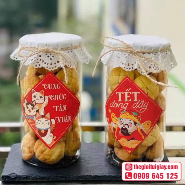 Mẫu em dán Tết cho hộp quà biếu sang trọng