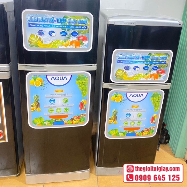 Mẫu tem dán tủ lạnh AQUA decal dán chắc chắn, không bong tróc