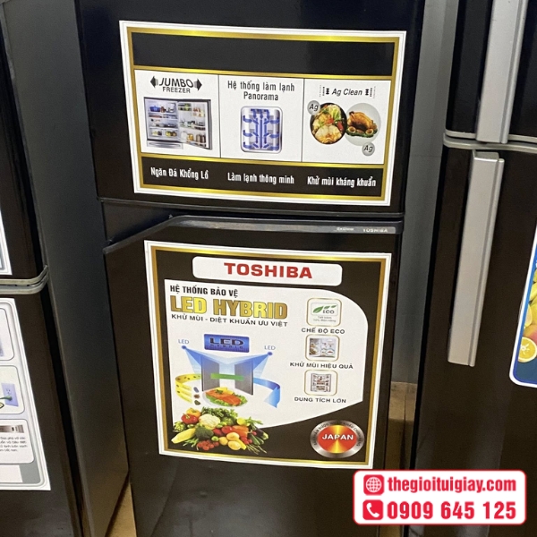 Mẫu tem dán tủ lạnh Toshiba hình hoa quả tươi mát
