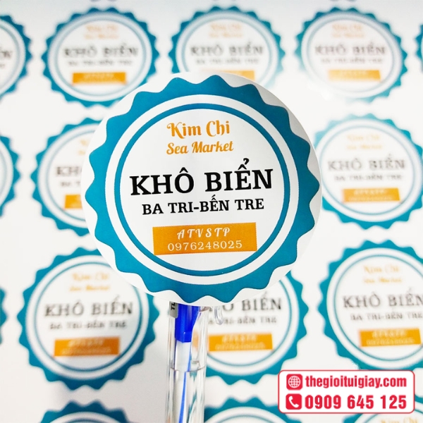  Mẫu tem hải sản đông lạnh Kim Chi với màu sắc rõ nét 
