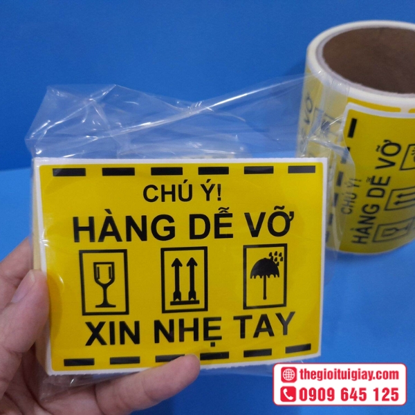  Mẫu tem dễ vỡ màu vàng dạng cuộn tiện lợi 