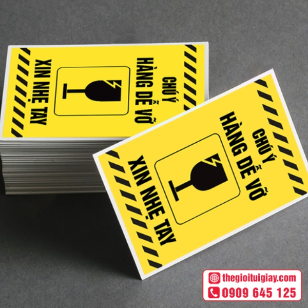  Mẫu tem decal dán hàng dễ vỡ in offset sắc nét 