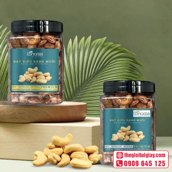 Mẫu tem hạt điều vuông đẹp hiện đại cho sản phẩm