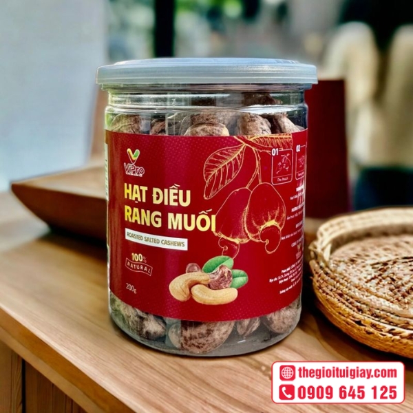 Mẫu tem hạt điều in logo thương hiệu rõ nét