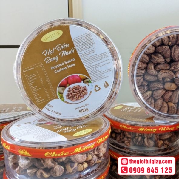 Mẫu tem hạt điều in thông tin sản phẩm rõ ràng