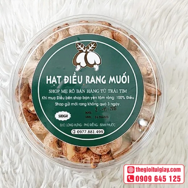 Mẫu tem nhãn hạt điều dành cho sản phẩm quà biếu