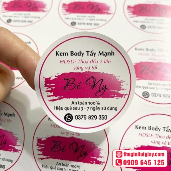  Mẫu tem kem body Bé My chất liệu kraft mang cảm giác tự nhiên, thân thiện 