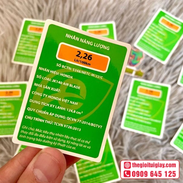 Mẫu in tem năng lượng số lượng ít giá rẻ