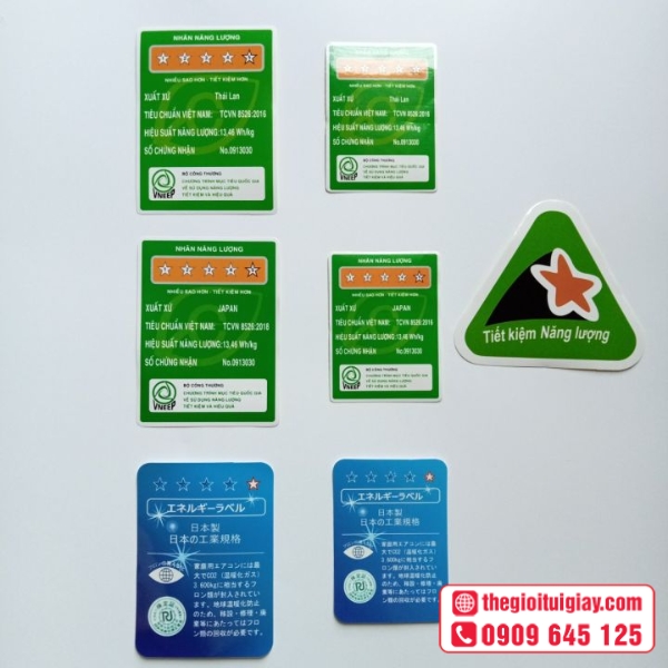 Mẫu in ấn tem năng lượng chuyên nghiệp