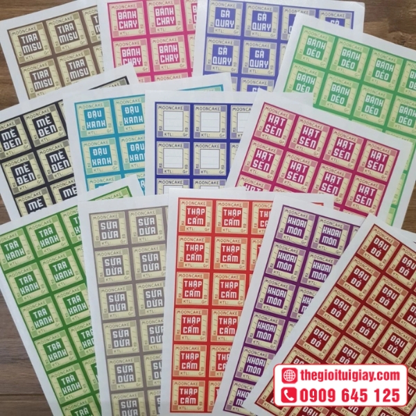  Mẫu tem nhãn hình vuông cho sản phẩm - Moon Cake 