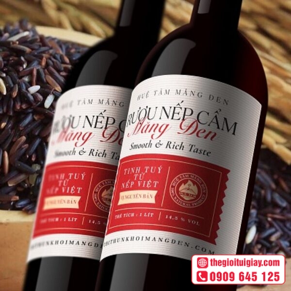  Mẫu tem nhãn rượu đẹp sang trọng- Rượu Nếp Cẩm Măng Đen 