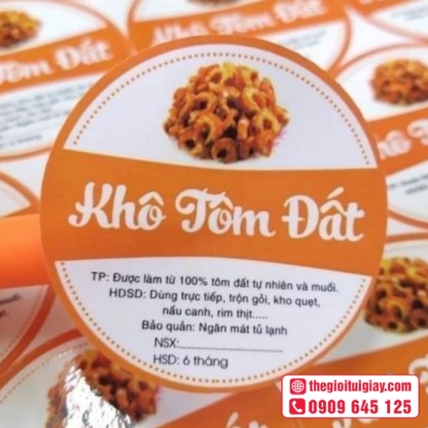  Mẫu in tem nhãn tôm khô nhỏ gọn phù hợp chai lọ - Khô Tôm Đất 
